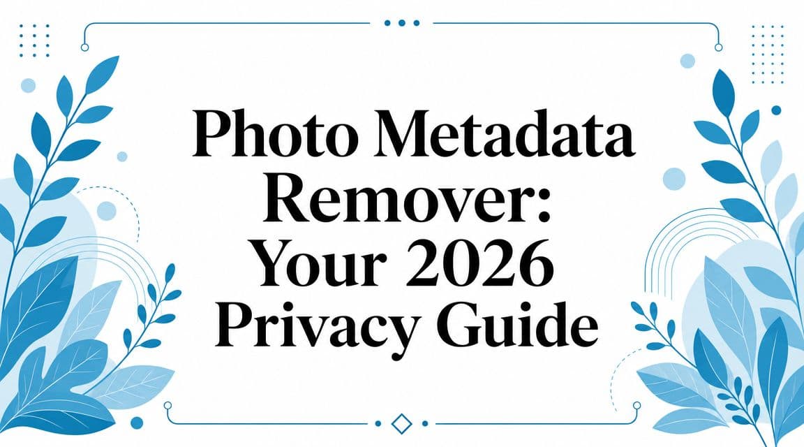 Photo Metadata Remover: Your 2026 Privacy Guide