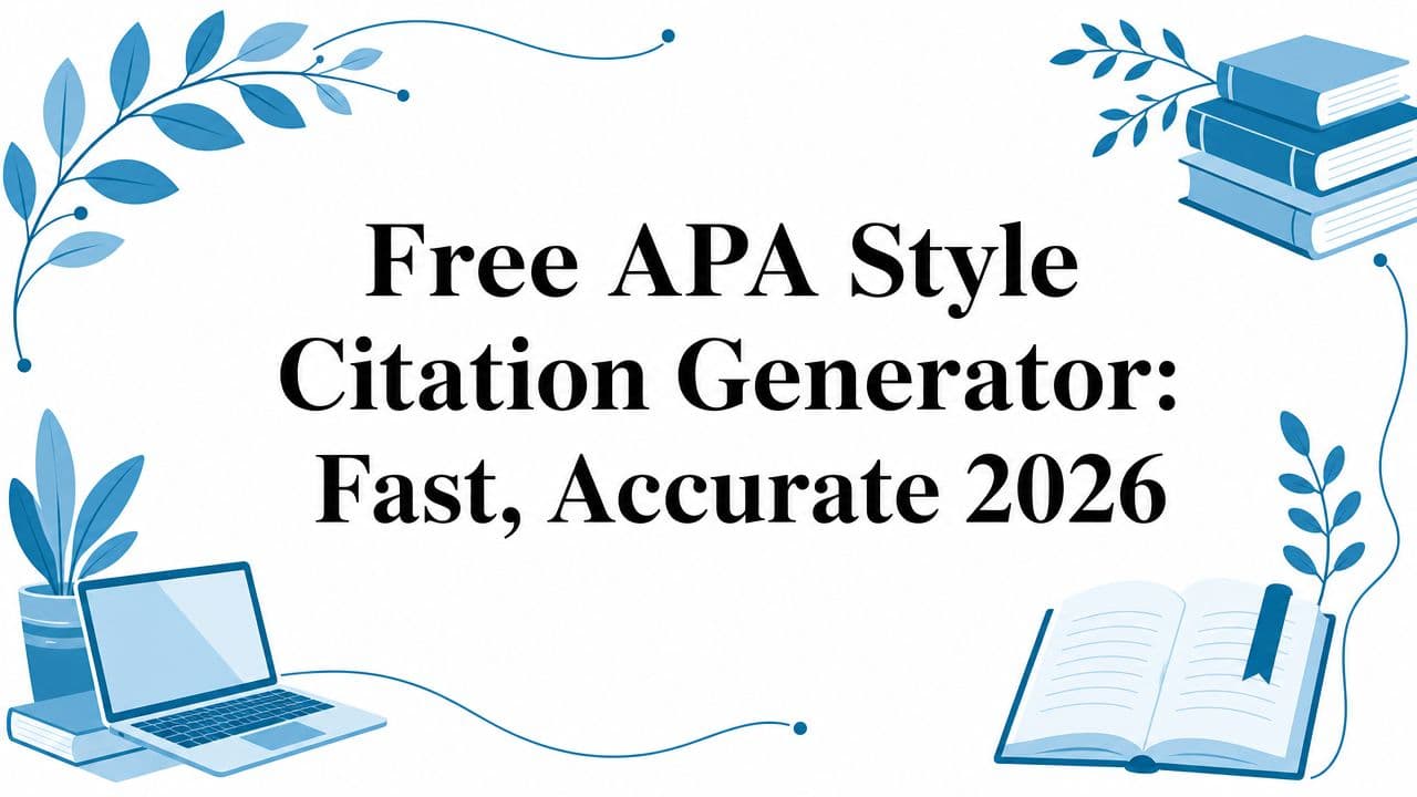 Free APA Style Citation Generator: Fast, Accurate 2026