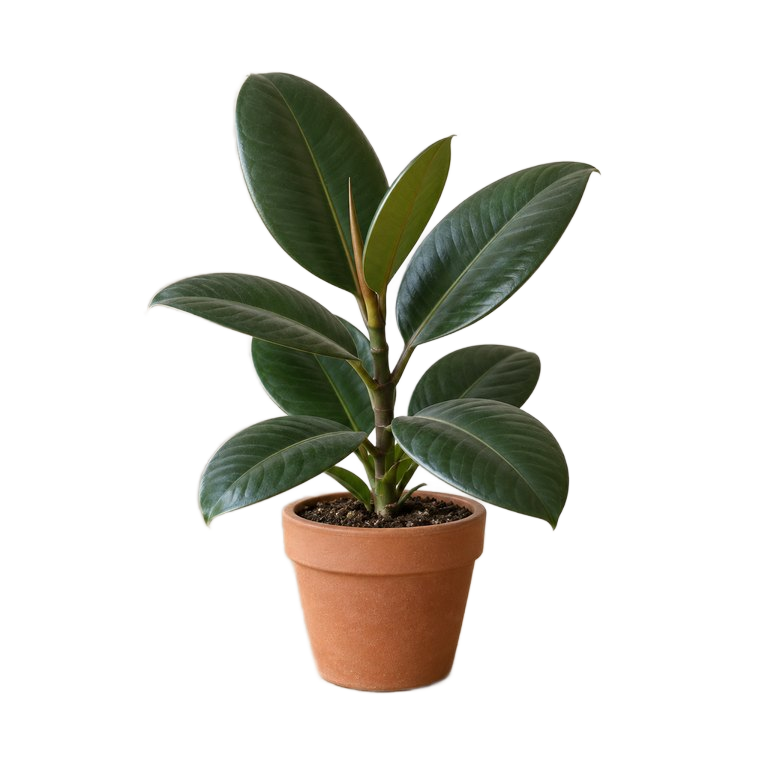 The same plant and pot with the table and wall removed