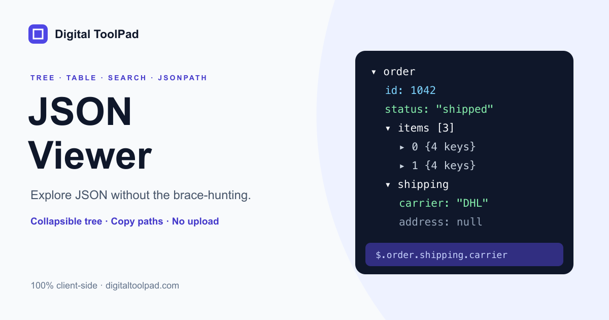 JSON Viewer – Online JSON Tree Viewer with Search